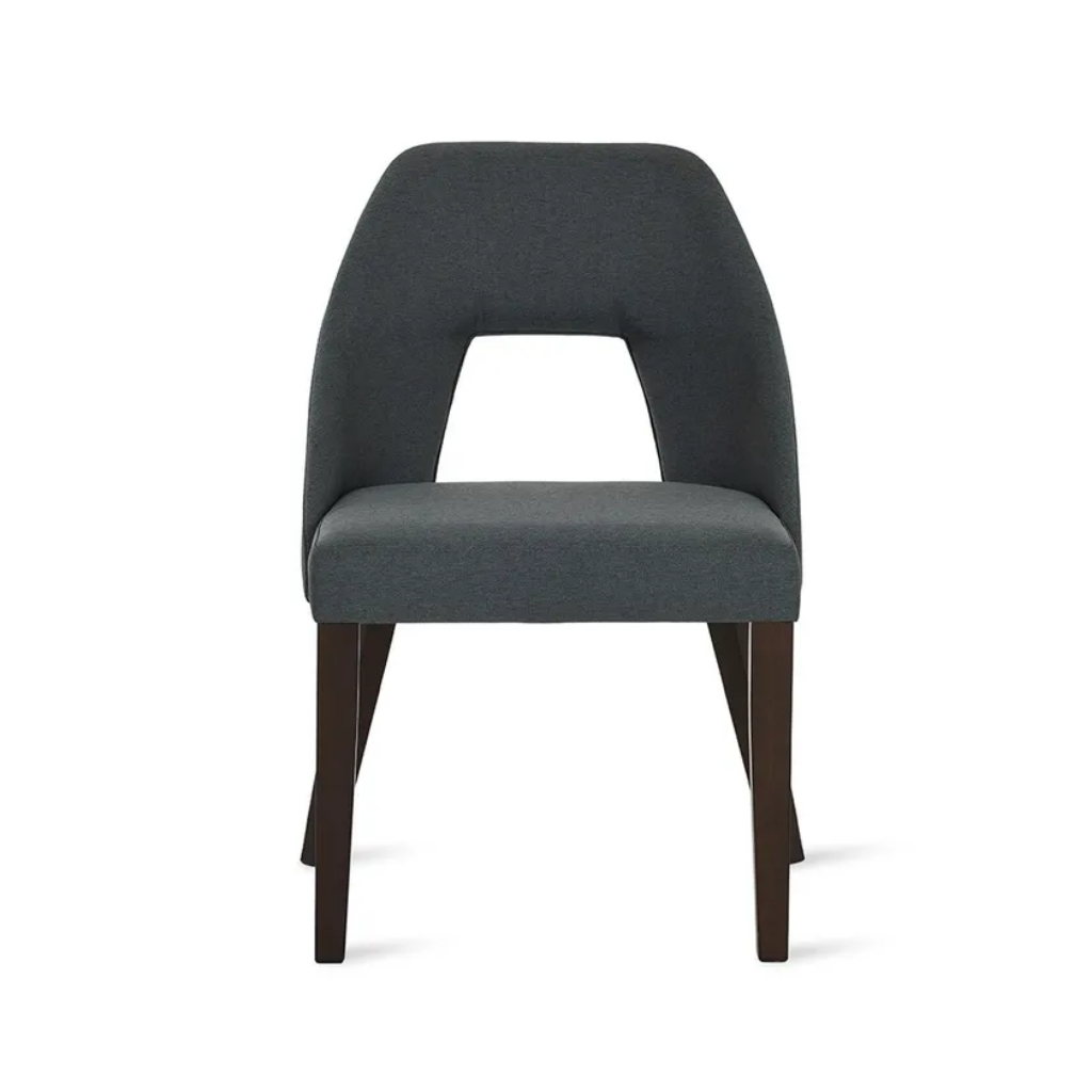 كرسي طعام إدوارد الخشبي المنجد بالقماش